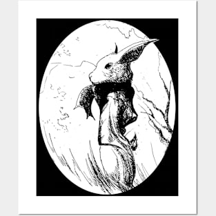 Rambling rabbit - ink -  fantasy inspired art and designs Posters and Art